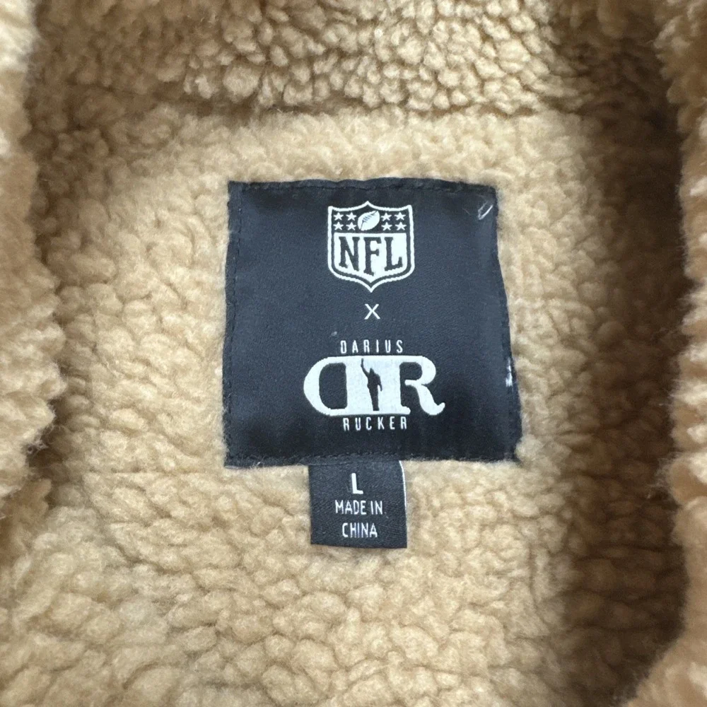 Men's Sz Large Chicago Bears NFL x Darius Rucker Gray Black Vest Sherpa Lined